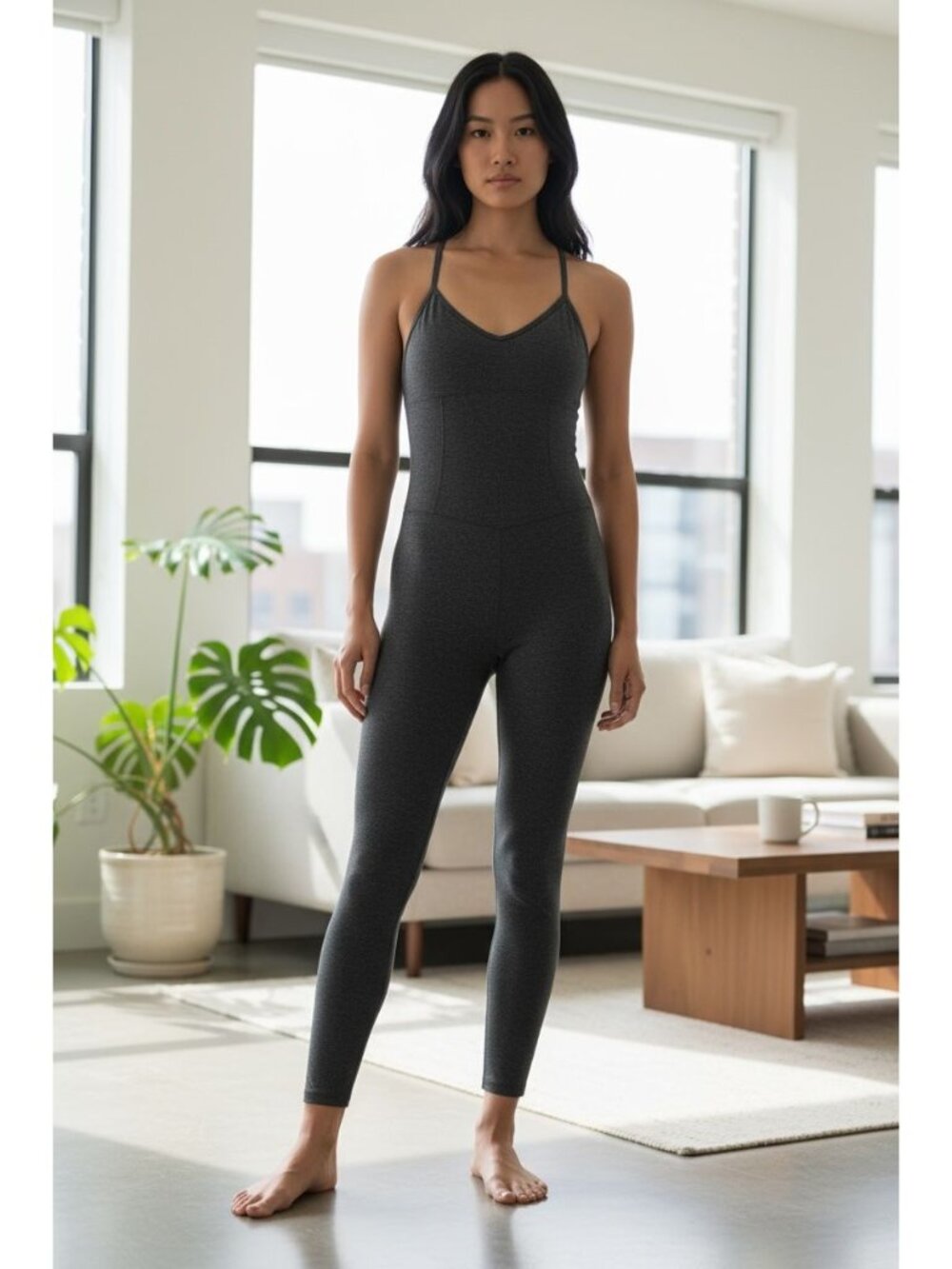 Zella Women's Wellness Charcoal Grey Jumpsuit XS - Soft Stretch Fabric Ideal For
